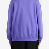 Purple top, full body view