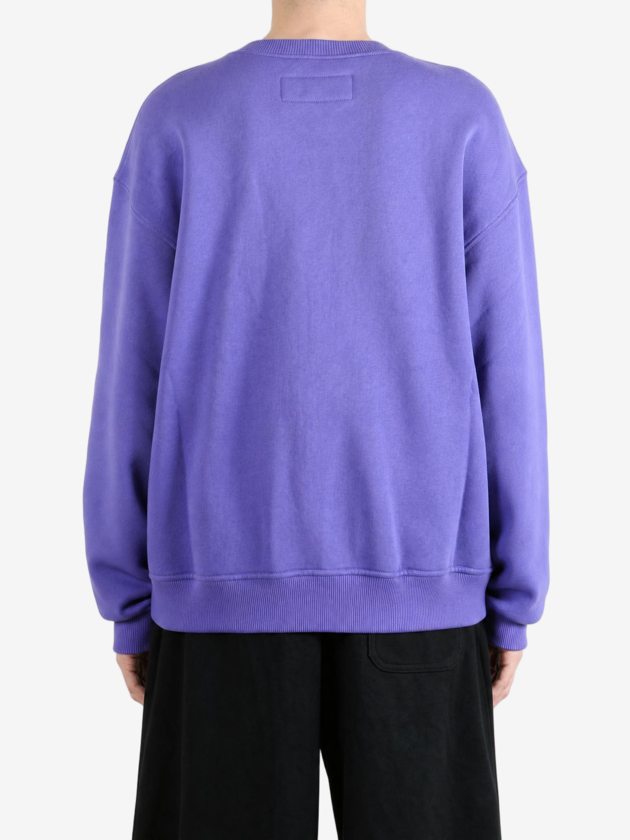Purple top, full body view