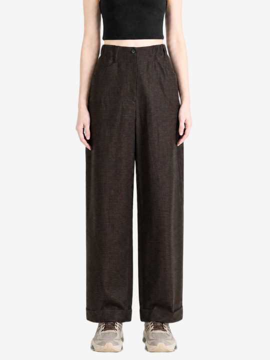 Brown pants, full body view