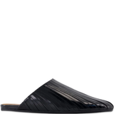 black sandals, front view