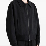 Black jacket worn by a person, showing the jacket fit