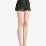 Black shorts worn by a person, showing the shorts fit