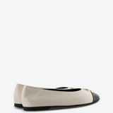 Tan shoes, side view