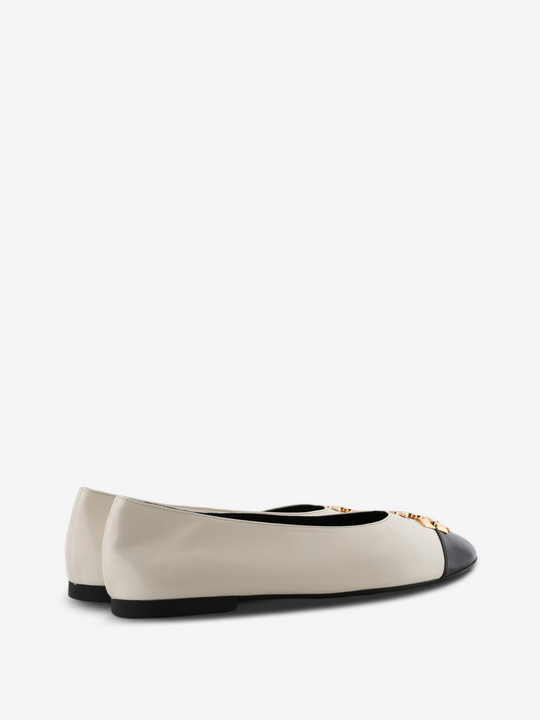Tan shoes, side view