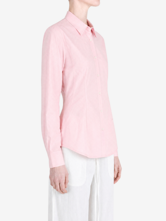 Pink shirt, full body view