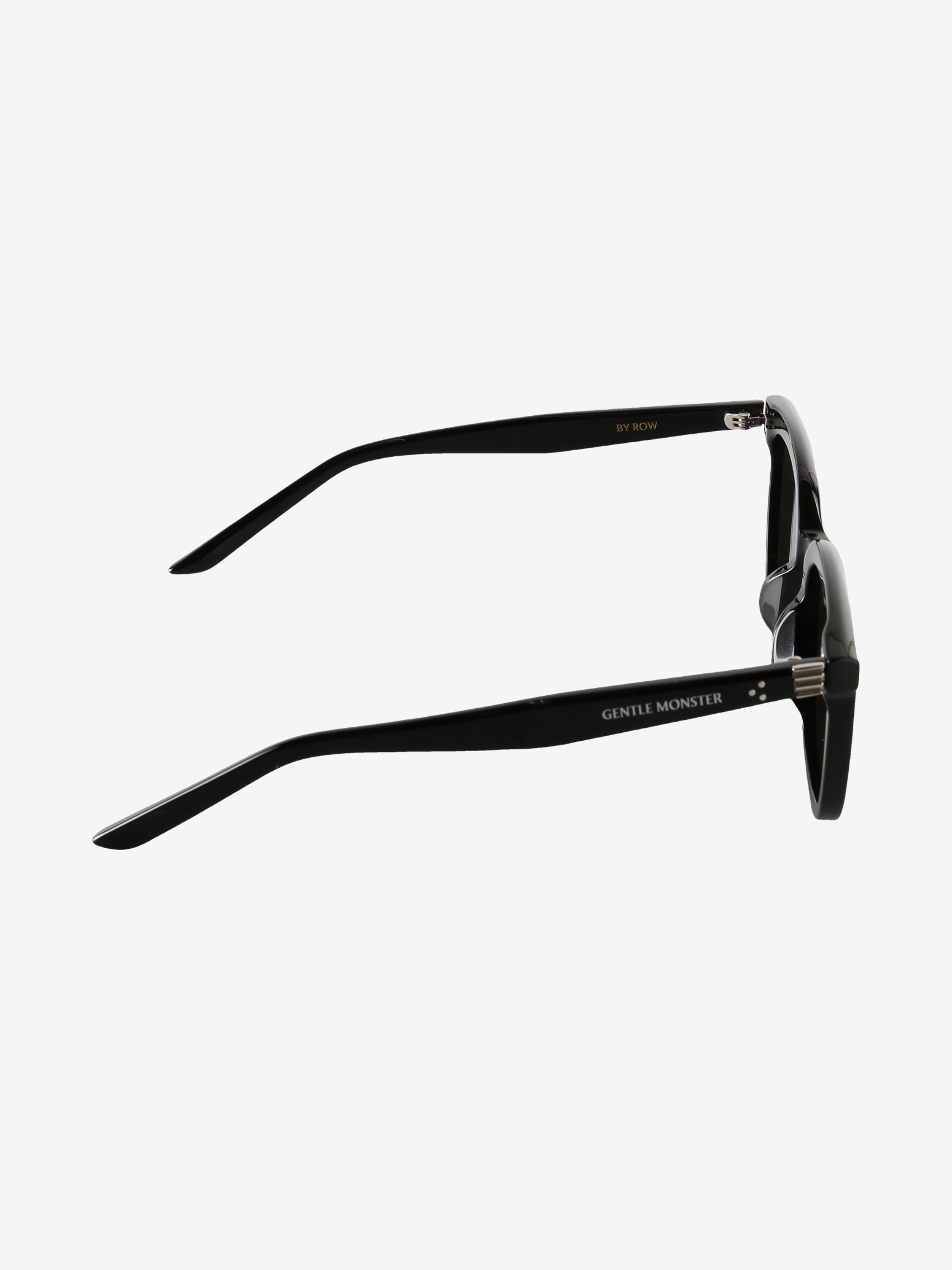 Close up of Black eyewear, showing texture of the acetate fabric