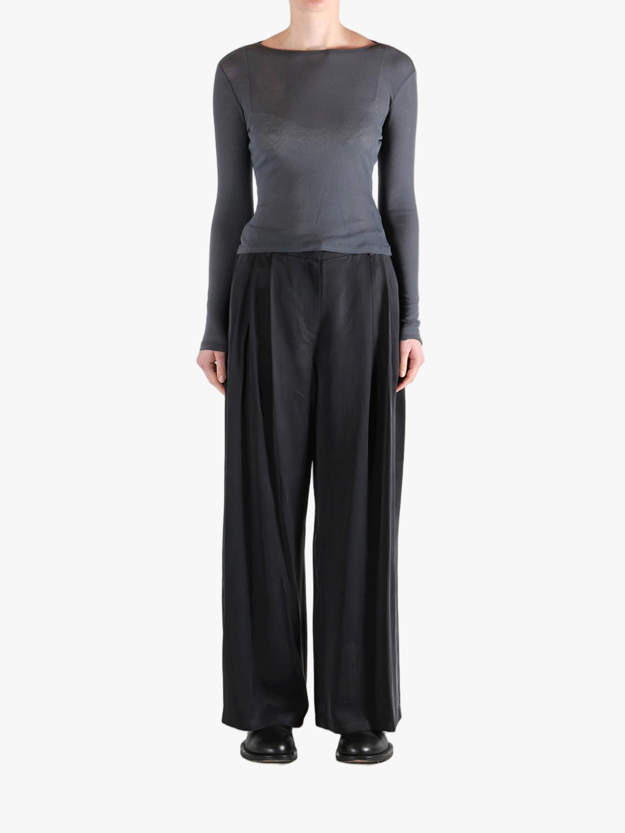 Grey shirt , full body view