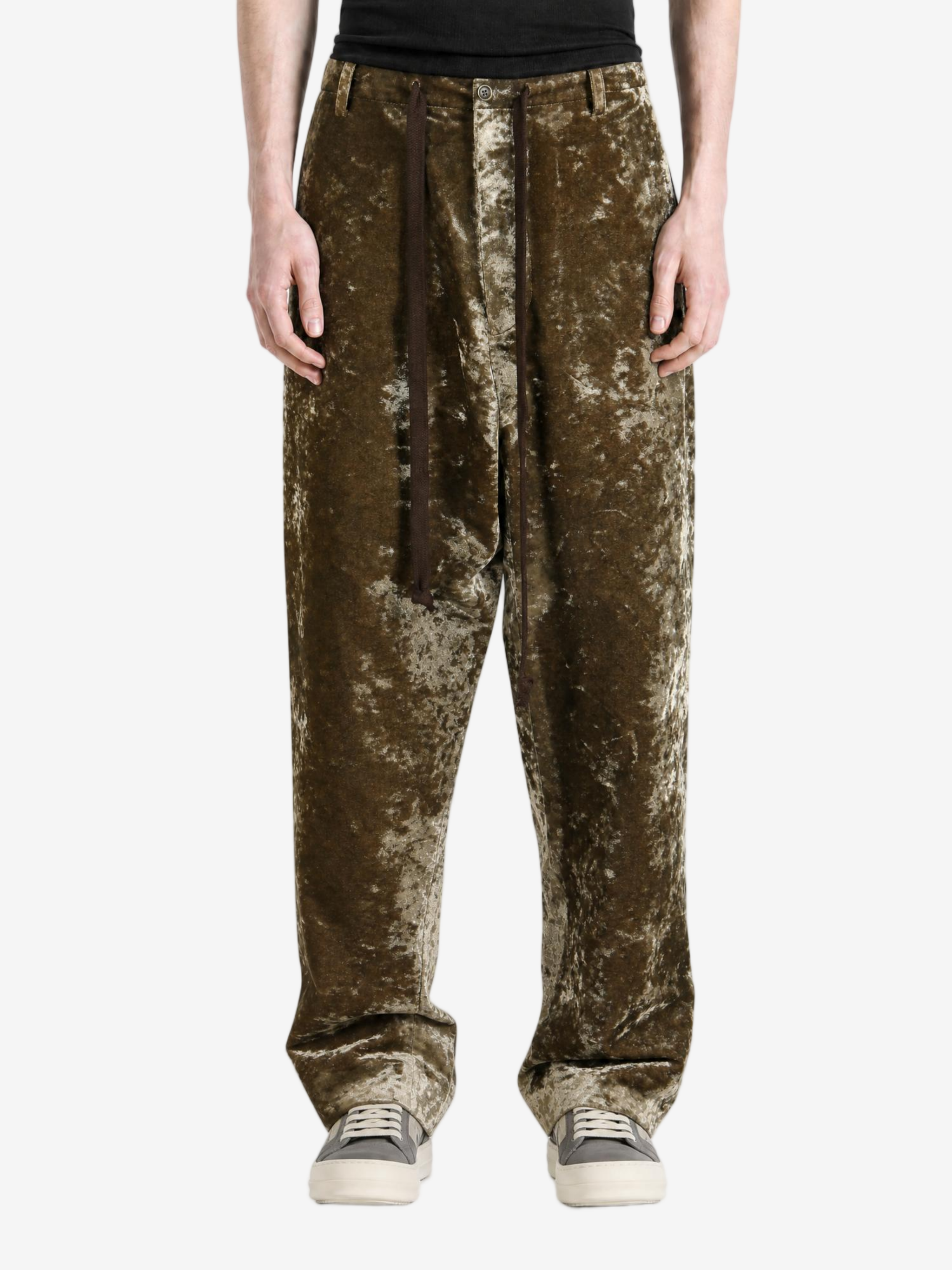 Brown pants, full body view