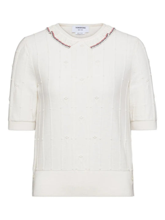 White knitwear, front view