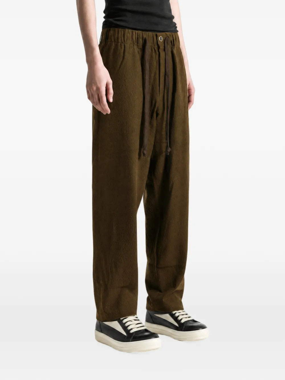 Brown pants, full body view