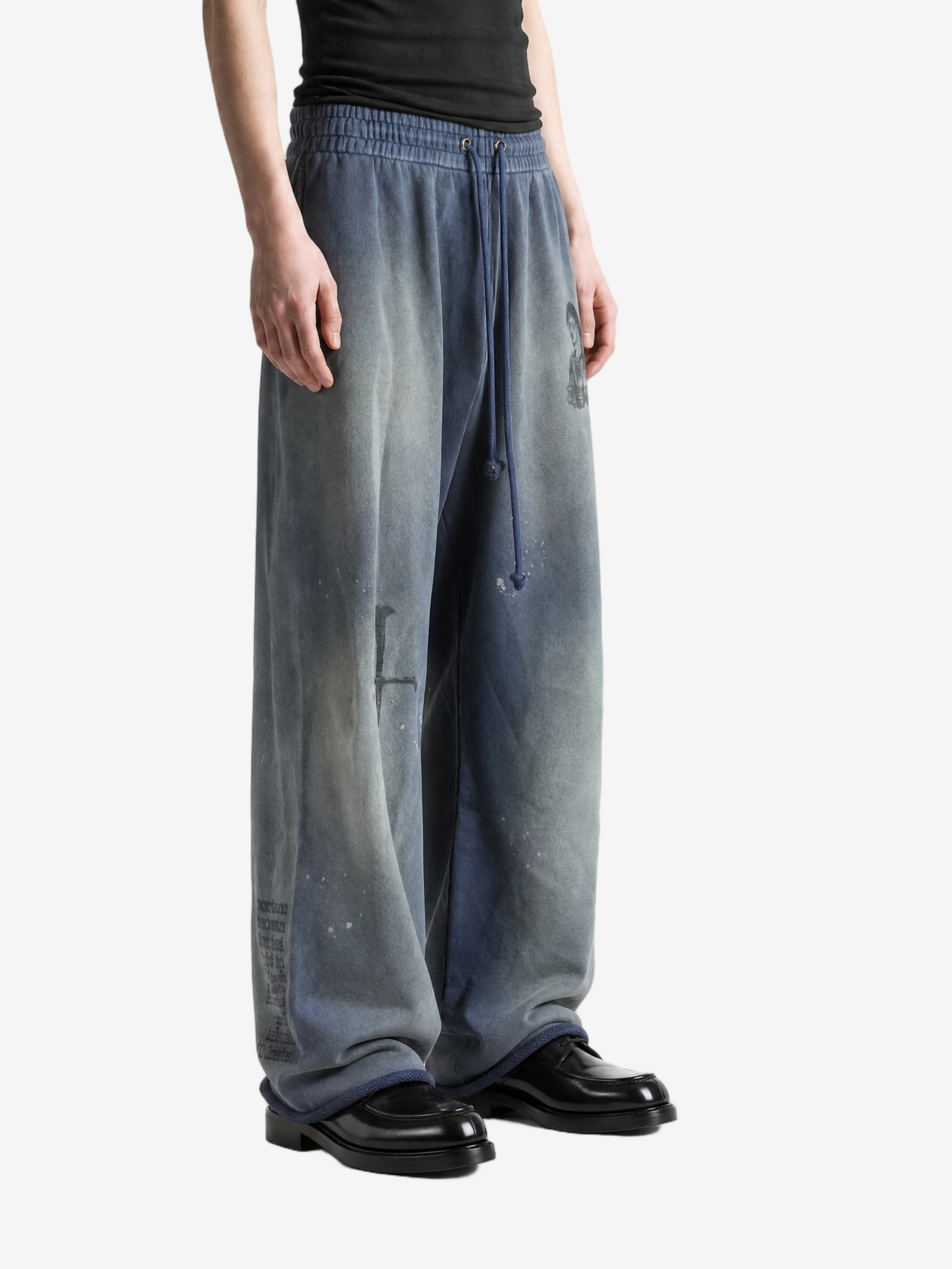 Blue pants, full body view