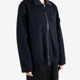 Navy shirt, full body view