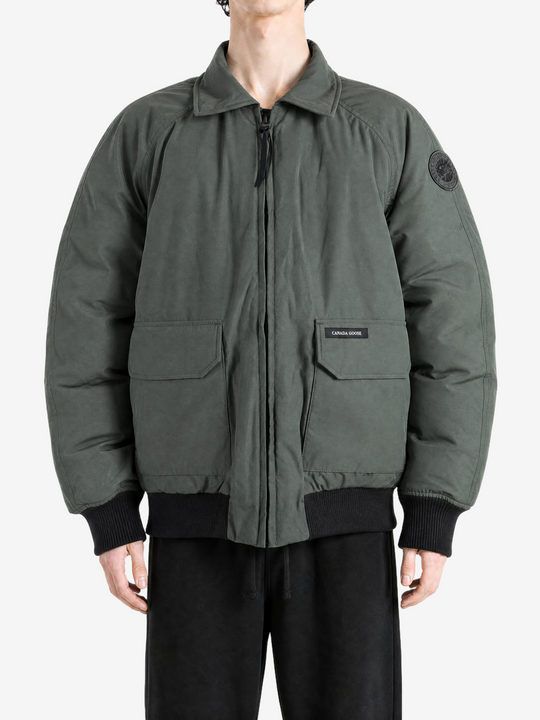 Green jacket, full body view