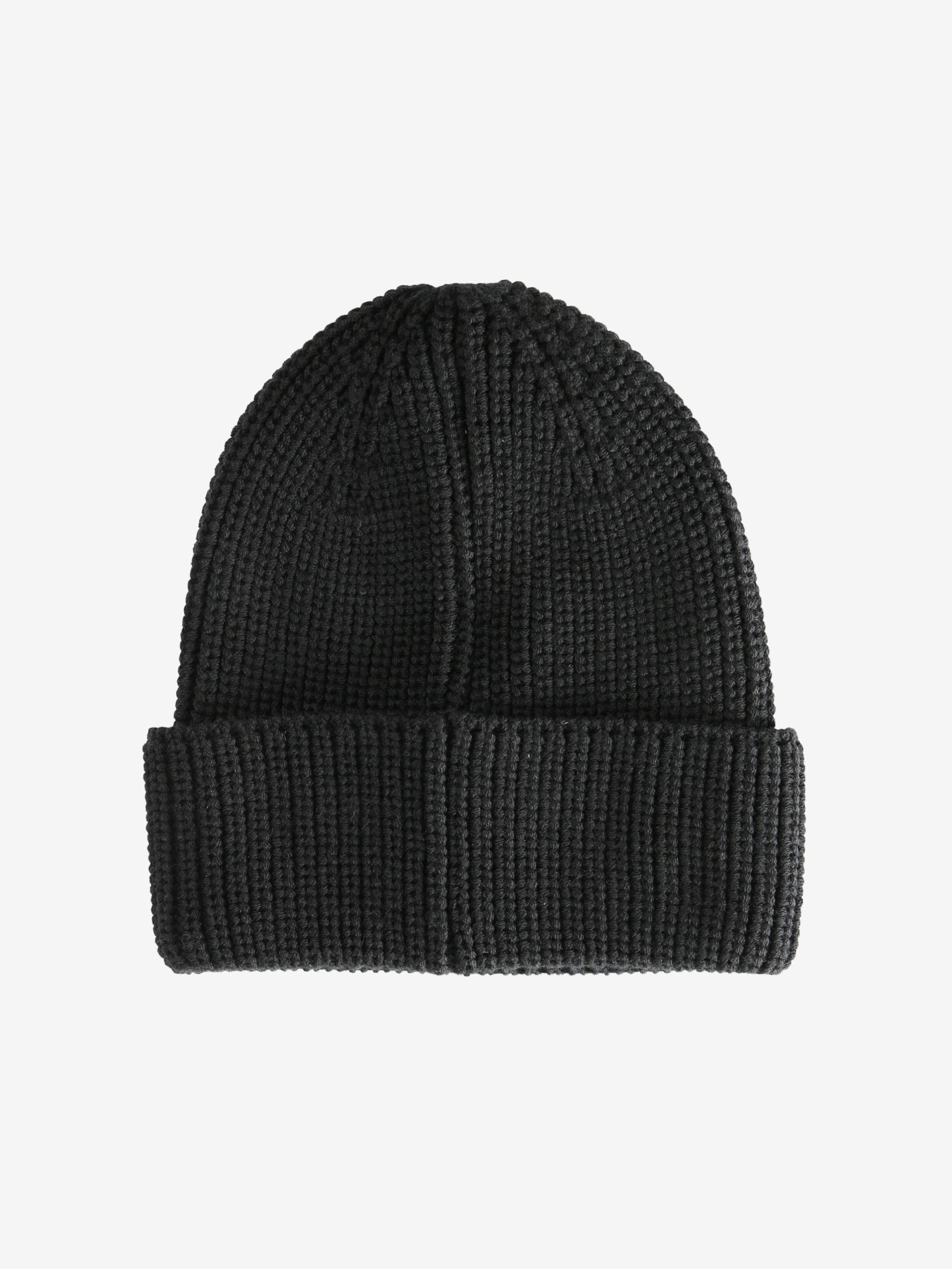 Black knit beanie,back view
