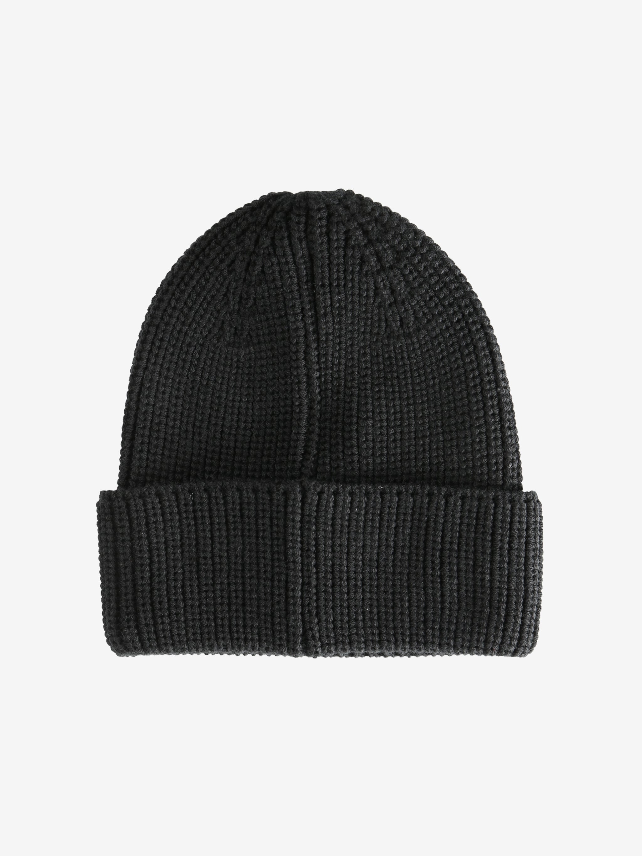 Black knit beanie,back view