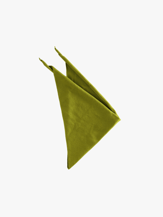 close up of green scarves, showing texture of the cashmere fabric
