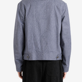 Blue jacket, full body view