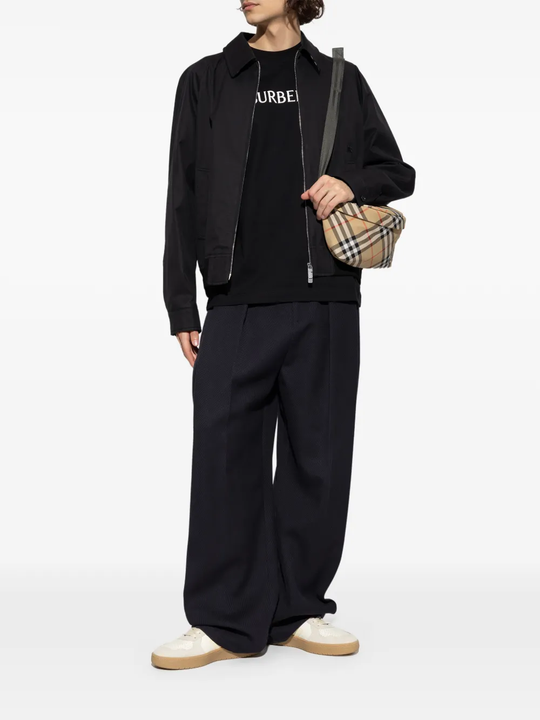 Black t-shirts, full body view