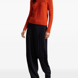 Orange knitwear, full body view