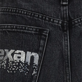 Close up of Black shorts, showing texture of the 100% cotton fabric