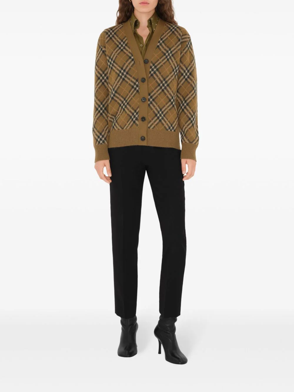 BURBERRY - Women Wool Check Cardigan