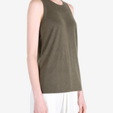 Brown top worn by a person, showing the top fit