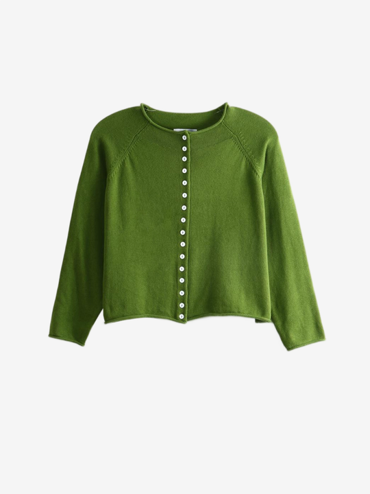 Green knitwear, front view