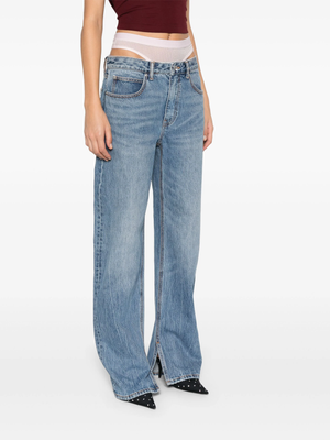 ALEXANDER WANG - Women Slit Hem Jean Prestyle Hotfix Mesh Undie