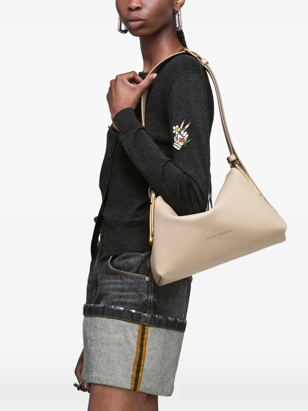 Tan bag, side view