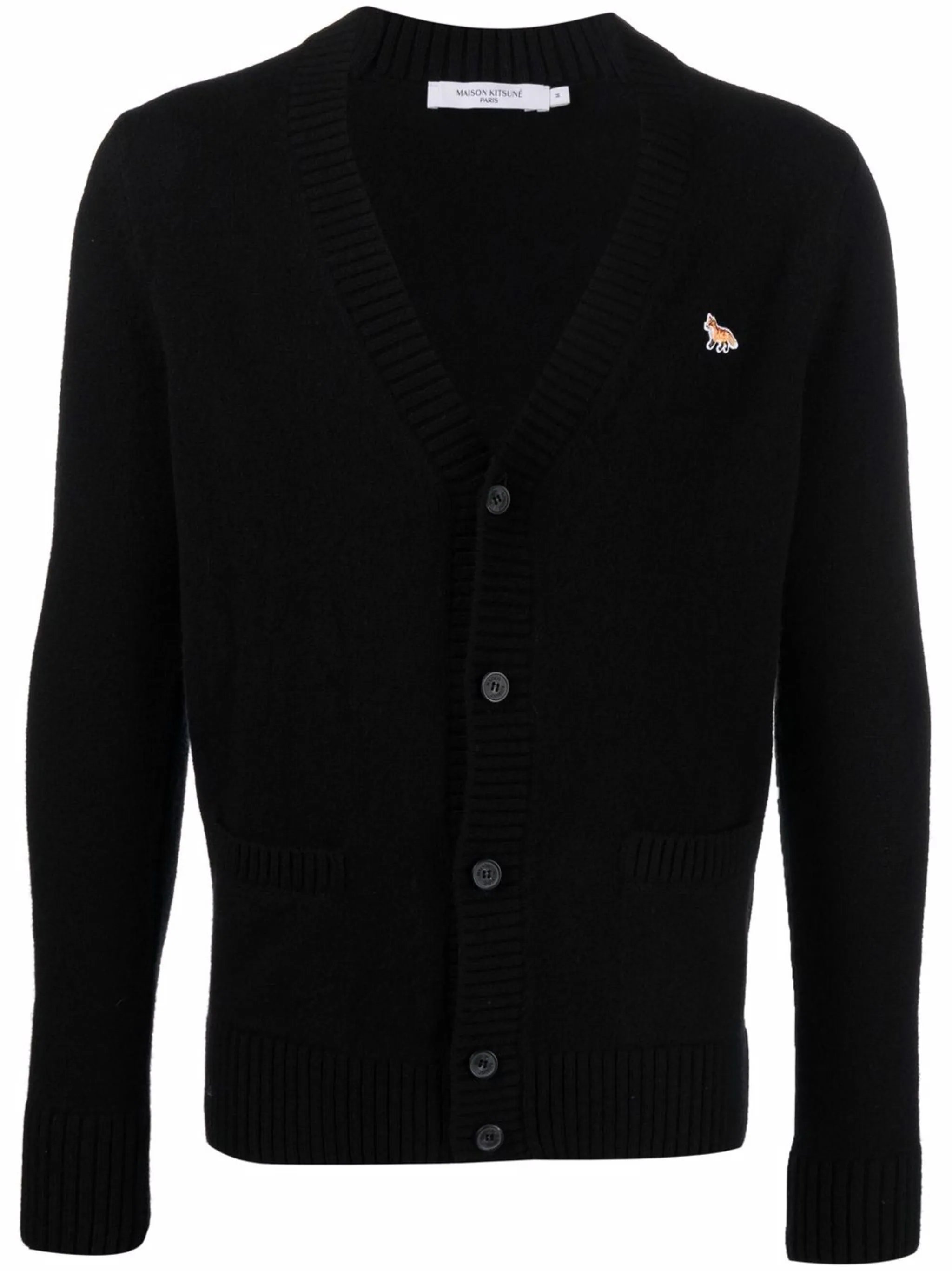 MAISON KITSUNE Men Baby Fox Patch Cosy Cardigan Atelier New York