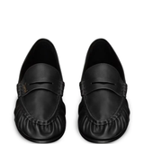 black loafers-mules,top  view