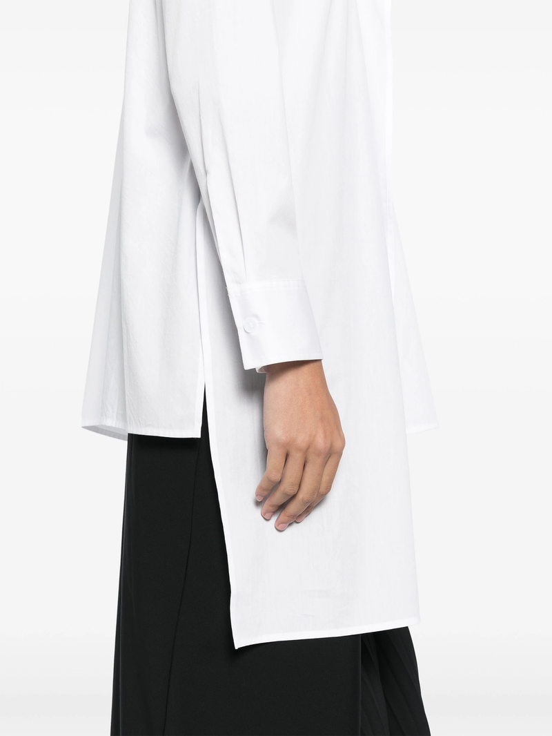 YOHJI YAMAMOTO - Women Cotton Broad Front Knot Detail Blouse