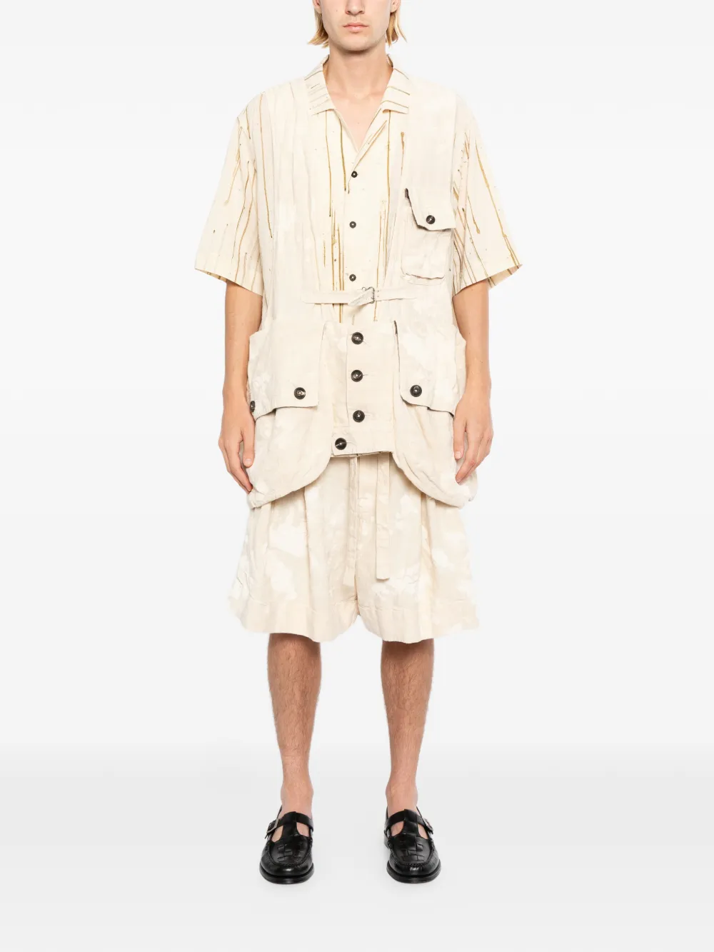 Tan jacket, full body view