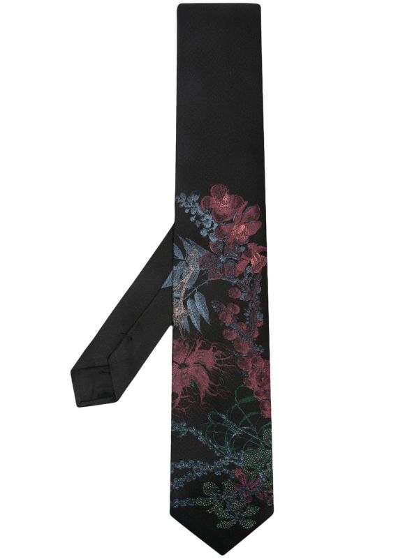 DRIES VAN NOTEN Floral Silk Tie