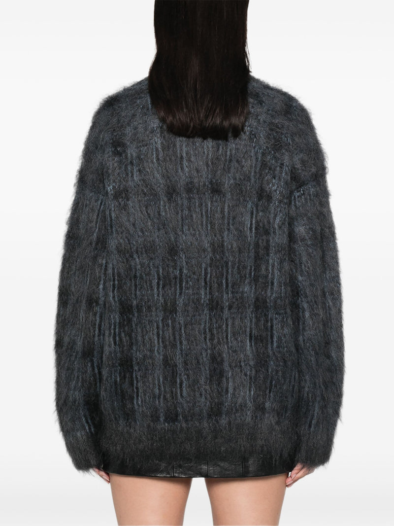 ALEXANDER WANG - Women Long Sleeve Pullover In Brushed Mohair Plaid