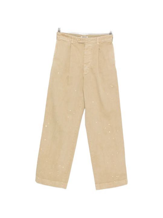 AURALEE - Men Garment Dyed Finx Light Chino One Tuck Wide Pants