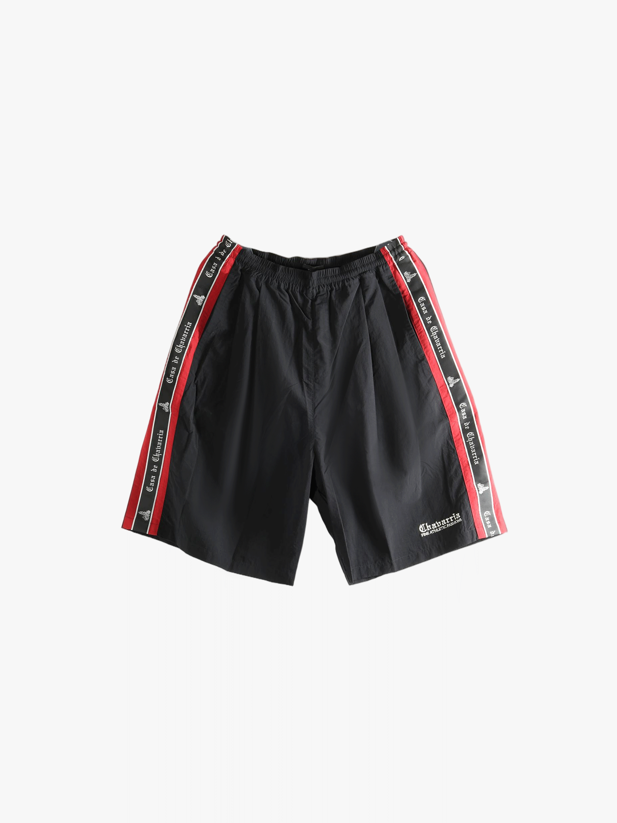 Black short, front view