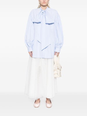 SIMONE ROCHA - Women W/Front Neck Bow Puff Sleeve Shirt