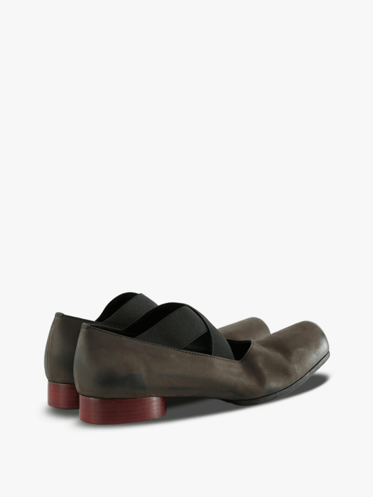 Brown shoes, back view