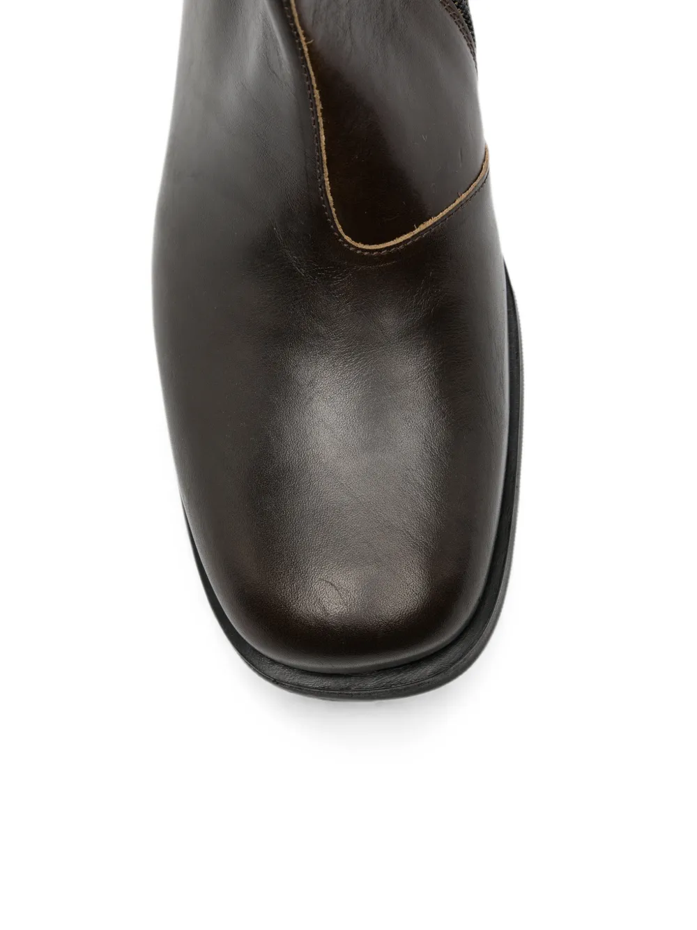 Brown boots, front view