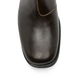 Brown boots, front view