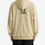 Tan hoodie, full body view