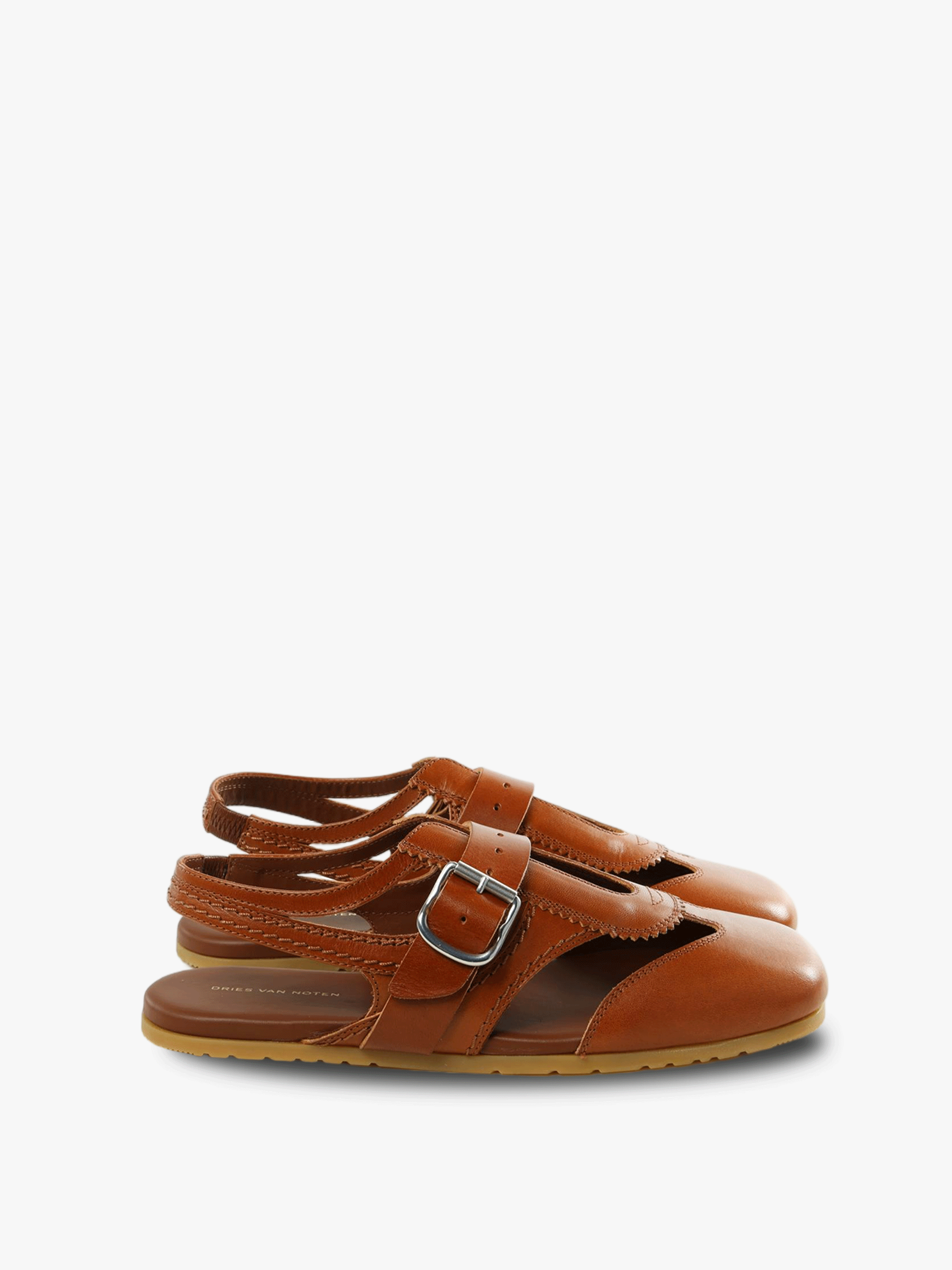 Brown sandals, front view