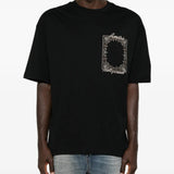 Black t-shirt, full body view
