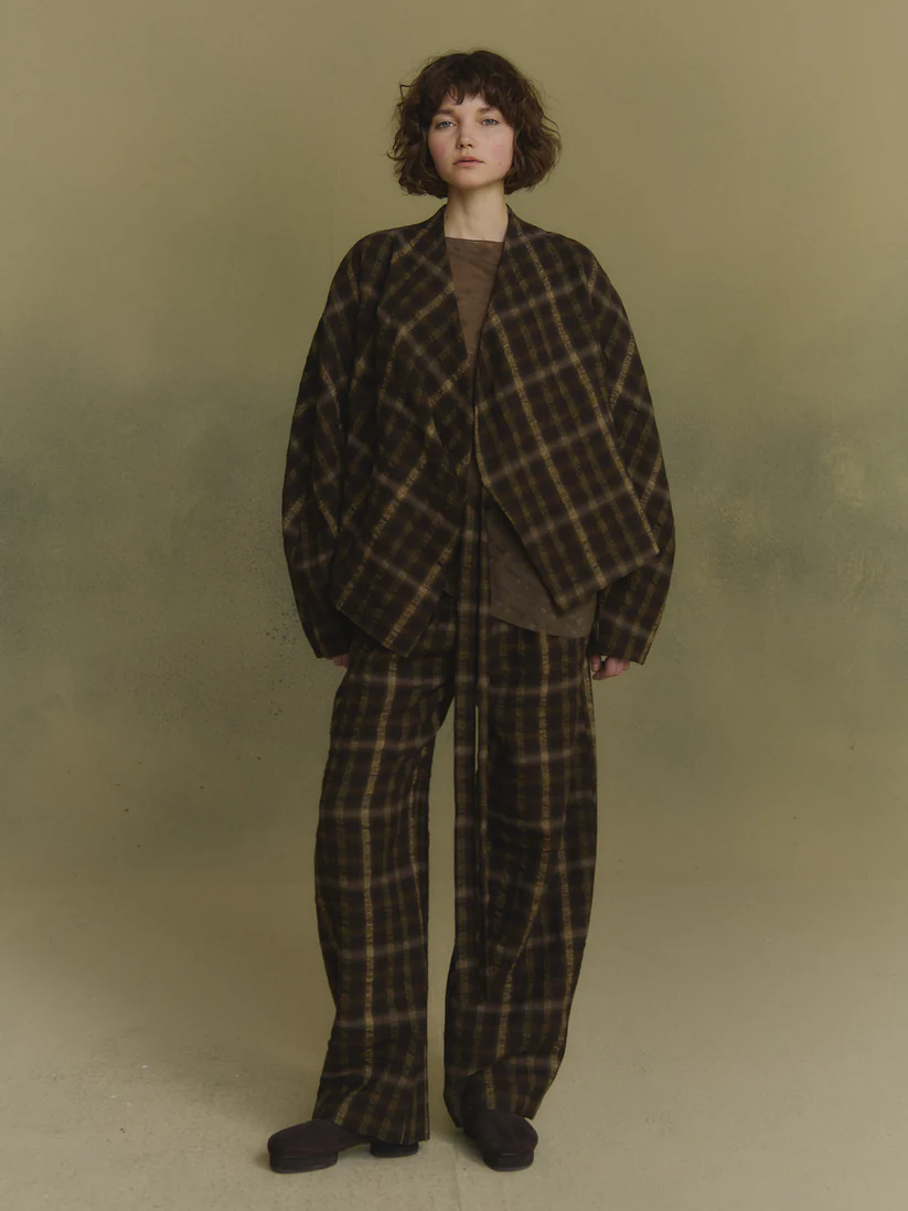 Brown pants, full body view