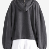 Grey hoodie, full body view