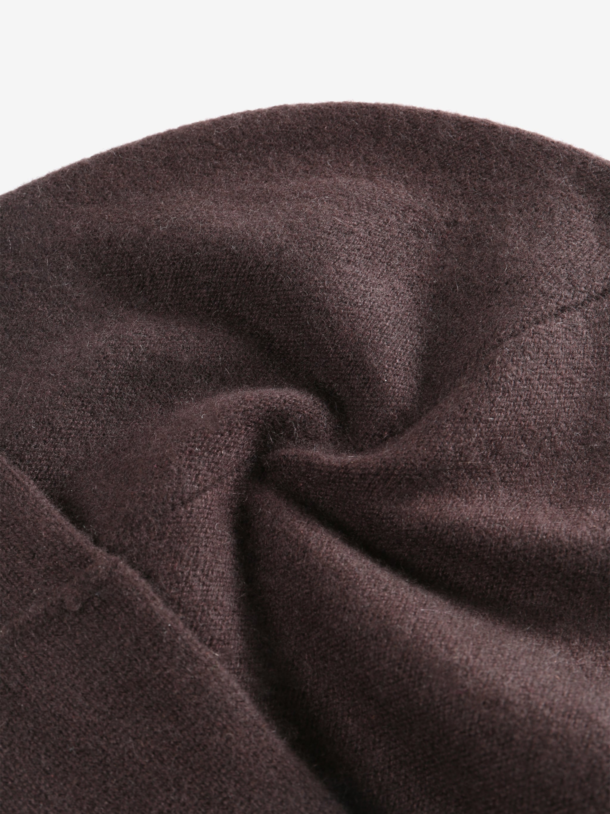 Close up of brown hats, showing texture of the cashmere fabric