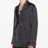 Navy jackets-coats worn by a person, showing the jackets-coats's fit
