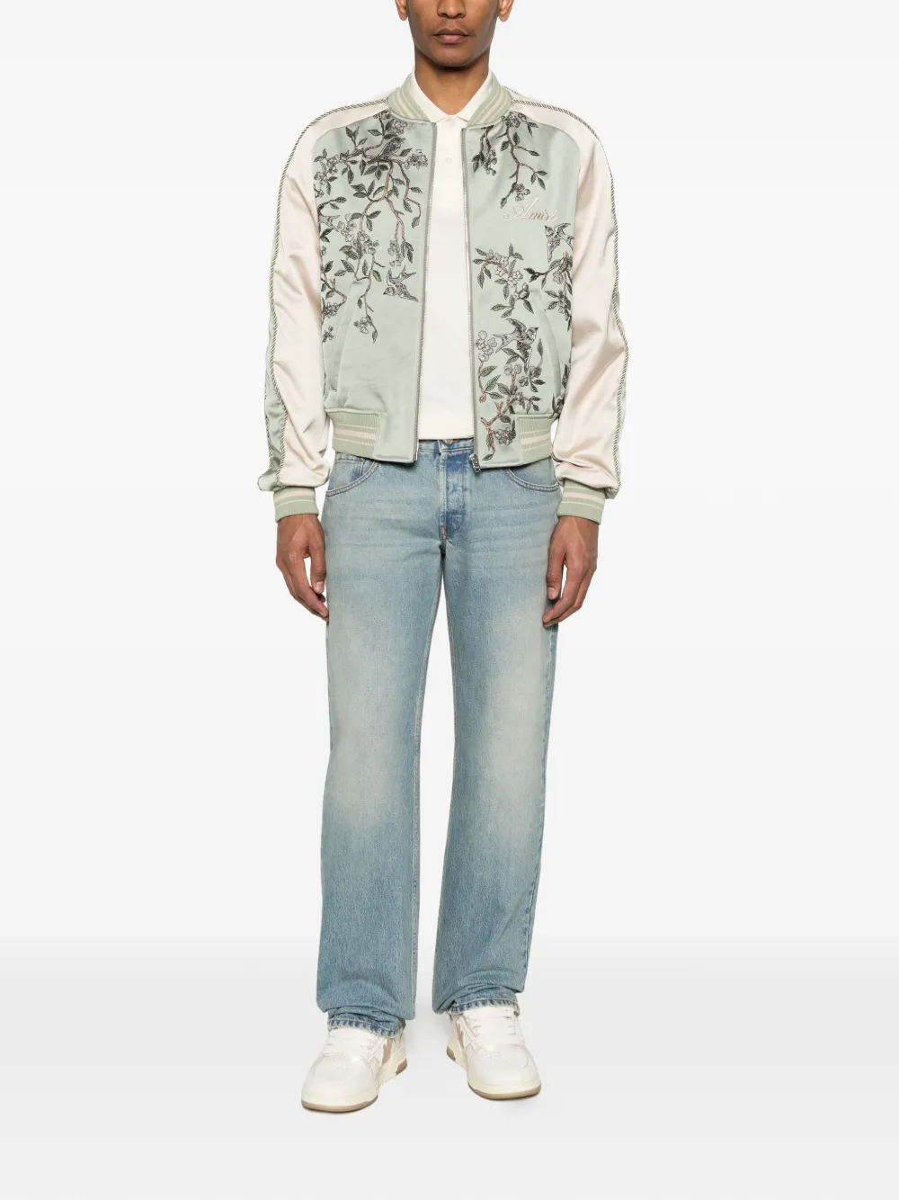Green jackets-coat, full body view