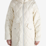 White coat worn by a person, showing the coat fit